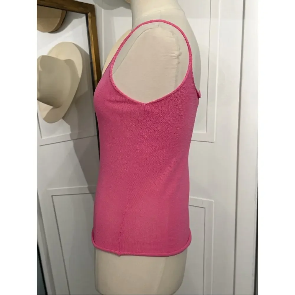 Zara Knit Tank Top in Barbie Pink Women's Casual Summer Top Size Small